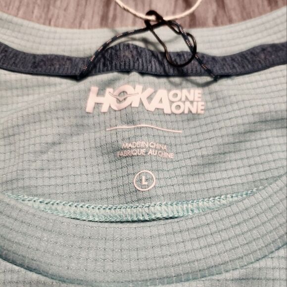 HOKA One One Women's Glide 3/4 Sleeve Shirt Teal Blue Size L New - Picture 5 of 7